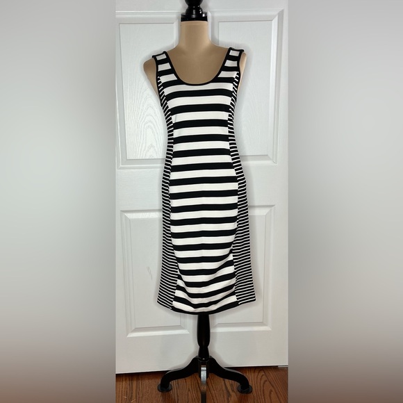 Sanctuary Dresses & Skirts - Sanctuary Black and White Striped Midi Dress